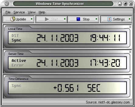 Windows Time Synchronizer Screenshot